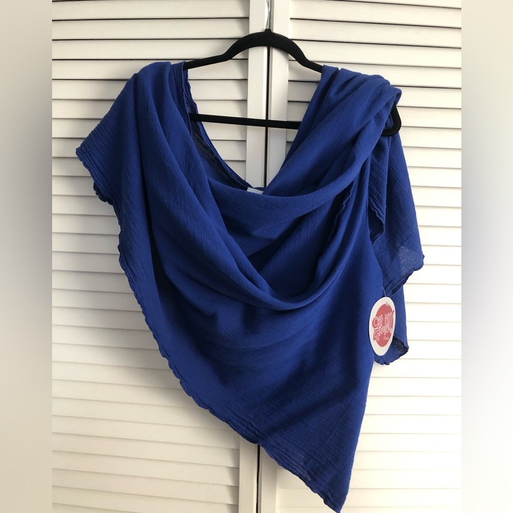 Oh My Gauze jacket wrap. Blue. One size.